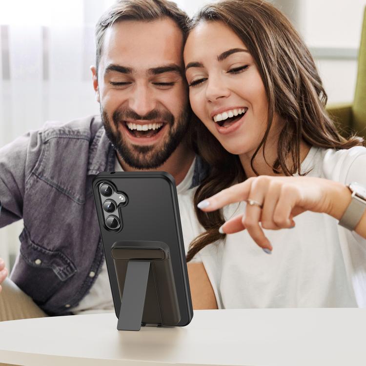 Funda híbrida de TPU translúcida y esmerilada para Samsung Galaxy A55 5G (negro)