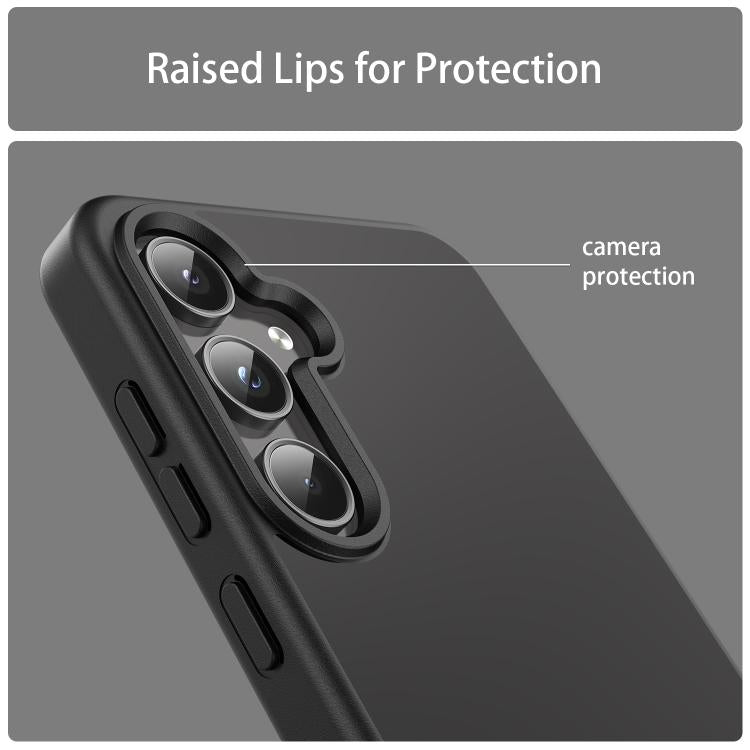 Funda híbrida de TPU translúcida y esmerilada para Samsung Galaxy A55 5G (negro)