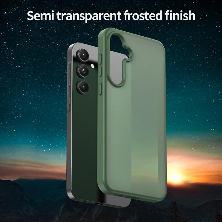 Funda híbrida de TPU translúcida y esmerilada para Samsung Galaxy A55 5G (verde oliva)