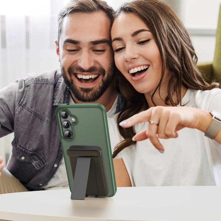 Funda híbrida de TPU translúcida y esmerilada para Samsung Galaxy A55 5G (verde oliva)