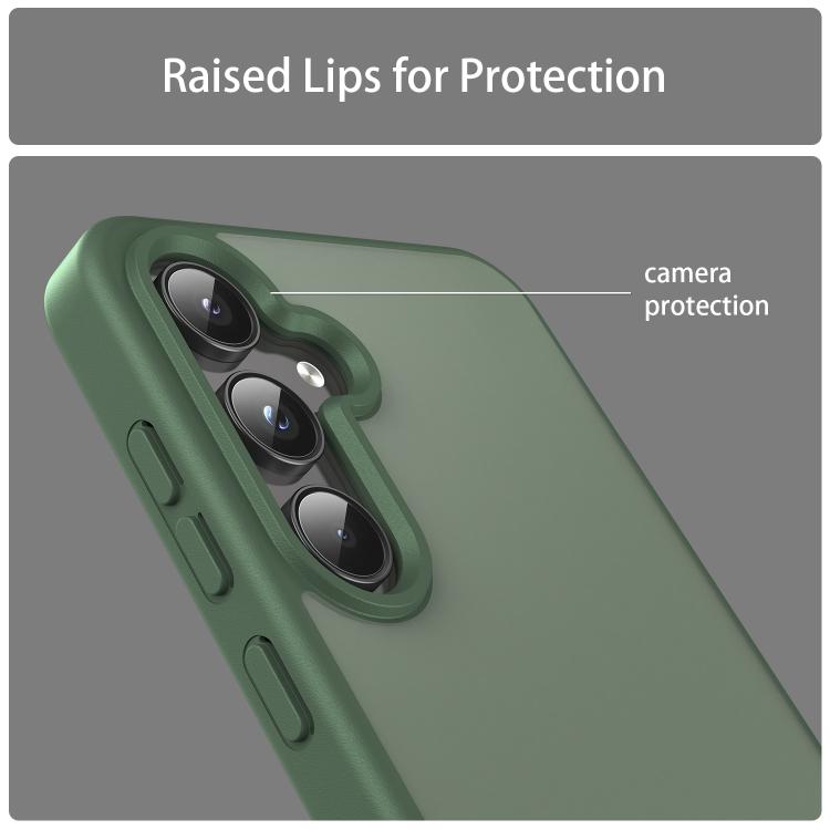 Funda híbrida de TPU translúcida y esmerilada para Samsung Galaxy A55 5G (verde oliva)