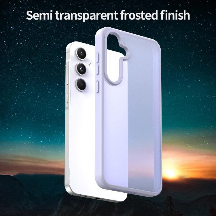 Funda híbrida de TPU translúcida y esmerilada para Samsung Galaxy A55 5G (lavanda)