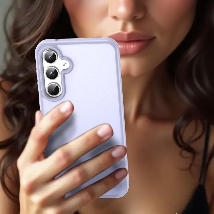 Funda híbrida de TPU translúcida y esmerilada para Samsung Galaxy A55 5G (lavanda)
