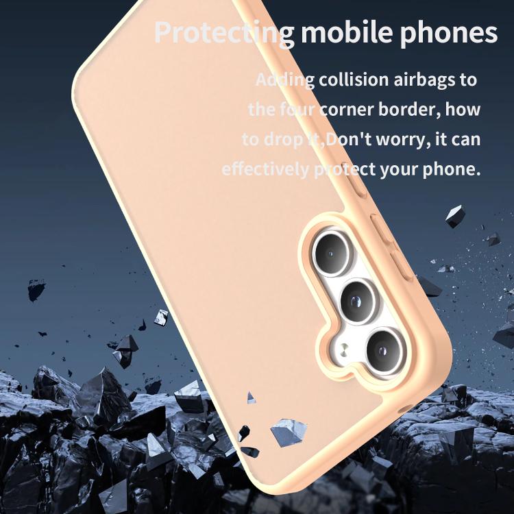 Funda híbrida de TPU translúcida y esmerilada para Samsung Galaxy A55 5G, serie Fanying (polvo rojo)