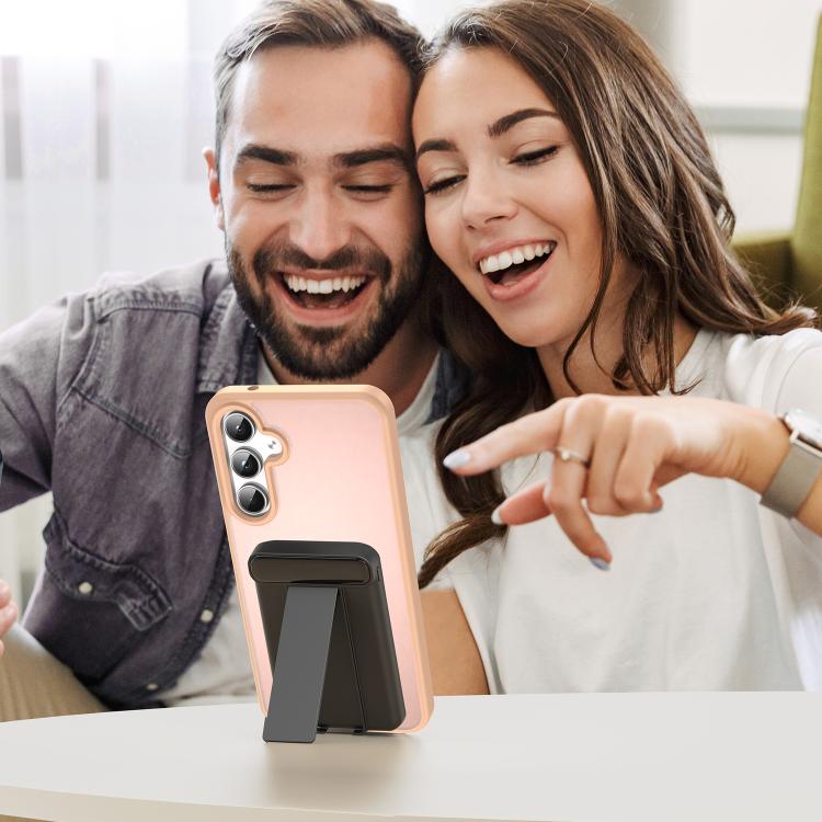 Funda híbrida de TPU translúcida y esmerilada para Samsung Galaxy A55 5G, serie Fanying (polvo rojo)