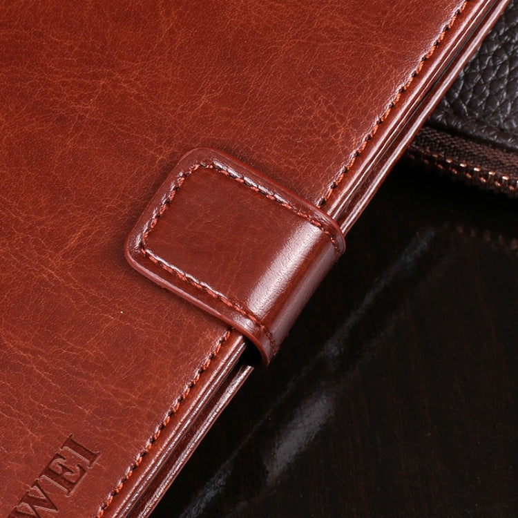 Para ZTE Blade A7 Prime idewei Crazy Horse Texture Funda de cuero con tapa horizontal con soporte, ranuras para tarjetas y billetera (rojo)