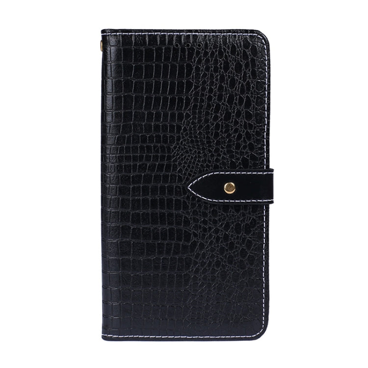 Para Motorola Moto G9 Plus idewei Funda de cuero con tapa horizontal con textura de cocodrilo con soporte, ranuras para tarjetas y billetera (Negro)
