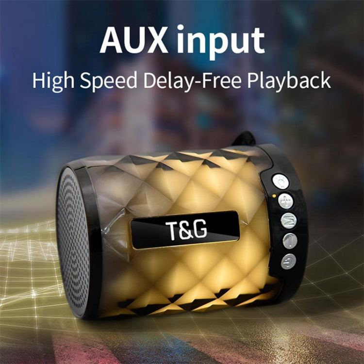 Mini Altavoz T&G Tg155 Bluetooth 4.2 Inalámbrico Portátil con Luces de Colores (Negro)
