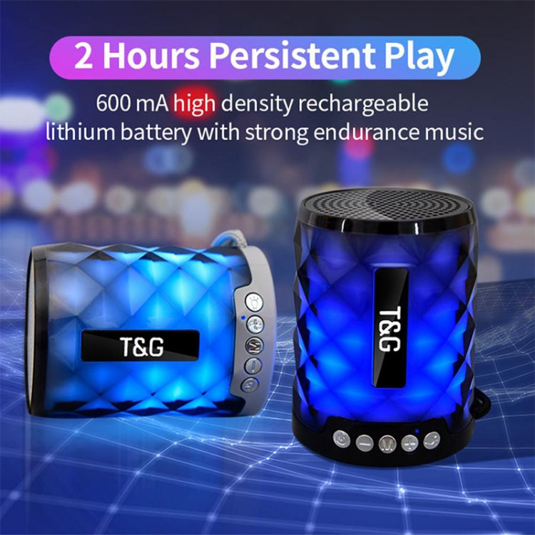 Mini Altavoz T&G Tg155 Bluetooth 4.2 Inalámbrico Portátil con Luces de Colores (Negro)
