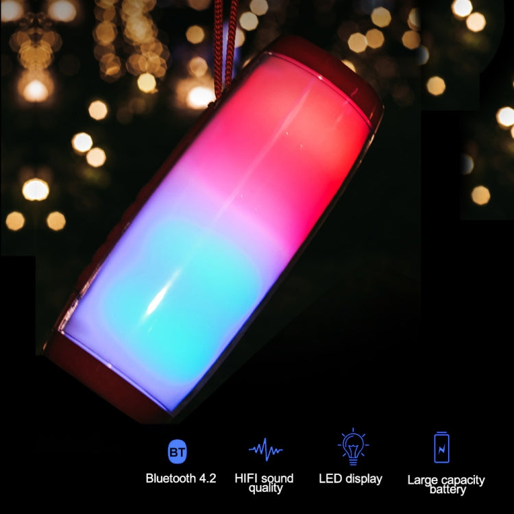 Mini Altavoz Bluetooth T & G Tg157 Bluetooth 4.2 Inalámbrico Portátil con Melody Luces de Colores (Rojo)