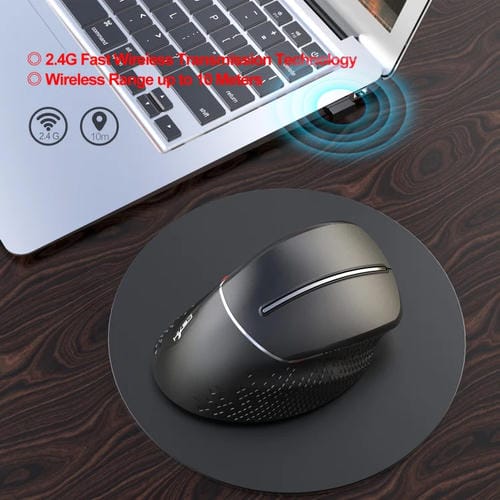 Ratón vertical inalámbrico HXSJ T32 diseño ergonómico 2.4G