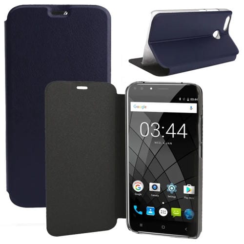 Estuche de Cuero Ocube para Oukitel U22 (Mph1798) Abatible Horizontal con Soporte (Azul Oscuro)