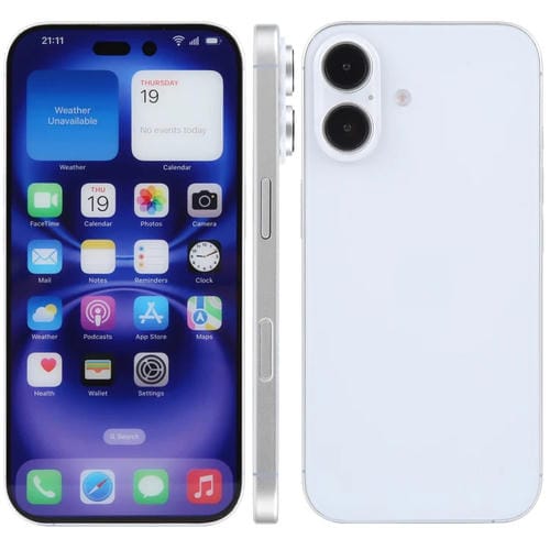 Modelo de Pantalla Falsa para iPhone 16 con Pantalla a Color (Blanco)