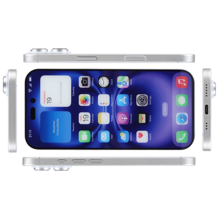 Modelo de Pantalla Falsa para iPhone 16 con Pantalla a Color (Blanco)