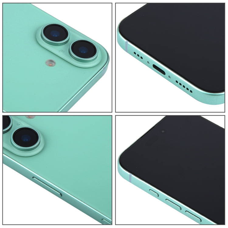 Modelo de Pantalla Falsa para iPhone 16 Plus (Verde Azulado)