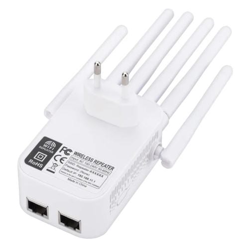 Enrutador Inalámbrico WIFI SM-011 con Repetidor, Seis Antenas y 1200 M (Enchufe Estadounidense)