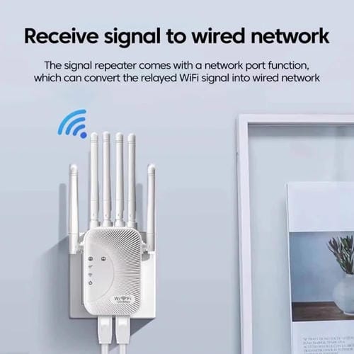 Enrutador Inalámbrico WIFI SM-011 con Repetidor, Seis Antenas y 1200 M (Enchufe Estadounidense)