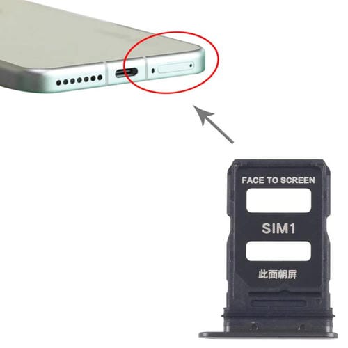Vassoio scheda SIM Xiaomi 15 (Nero) (10 unità)