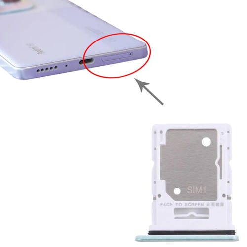 Vassoio scheda SIM + SIM/Micro SD Xiaomi Redmi Note 14 5G (Verde Chiaro) (10 Unità)