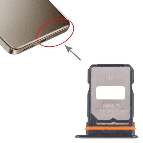 Plateau Carte SIM Xiaomi Redmi Turbo 4 Pro (Noir) (10 Unités)