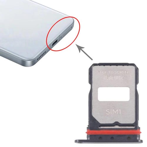Plateau Carte SIM Xiaomi Redmi K80 Pro (10 Unités) (Noir Mat)