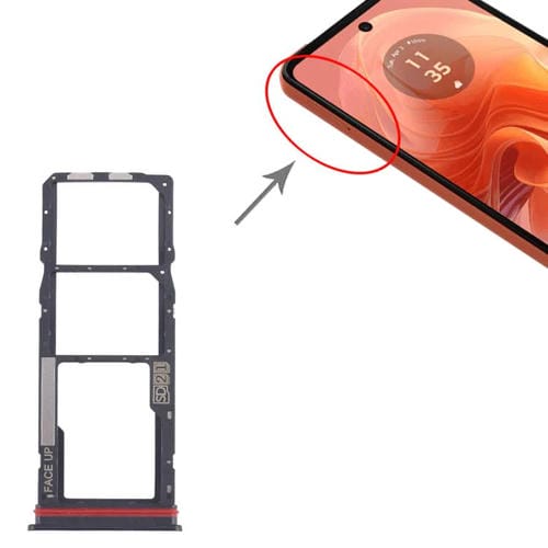 Vassoio Scheda SIM e Micro SD Motorola Moto G04 (Nero) (10 Unità)