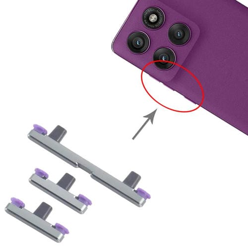 Para Motorola Edge 60 Pro 10 pares de botones de encendido y control de volumen (gris)