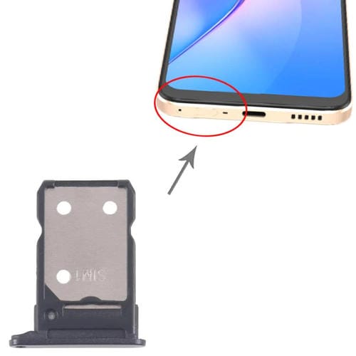 Bandeja para tarjeta SIM original (10 unidades) para OPPO Reno8 5G CPH2359 (negro)