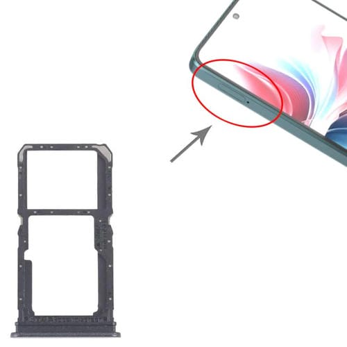 Bandeja para tarjeta SIM original (10 unidades) para OPPO Reno11 F CPH2603 + bandeja para tarjeta SIM/tarjeta micro SD (negra)