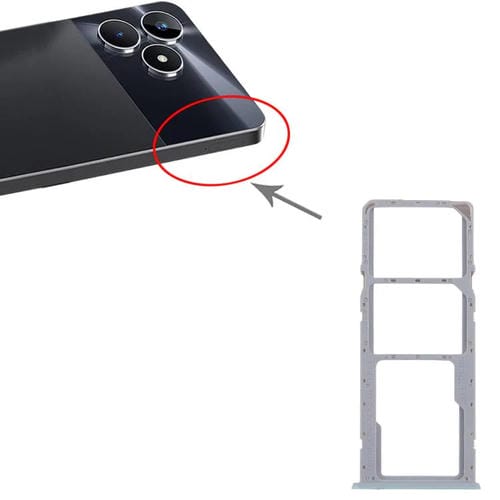 Bandeja para tarjeta SIM original Realme C53 India RMX3762 (10 unidades) + bandeja para tarjeta SIM + bandeja para tarjeta Micro SD (verde)