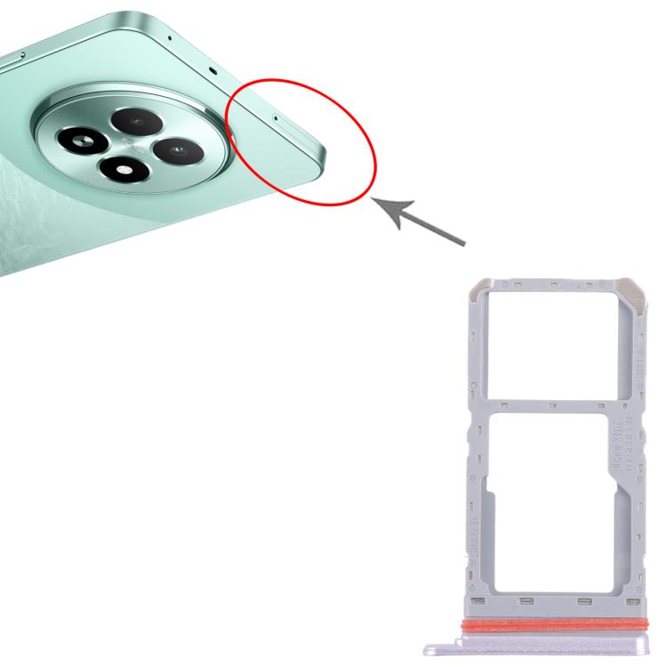 Bandejas para tarjeta SIM original (10 unidades) para Realme 13 5G RMX3951 + bandeja para tarjeta SIM/tarjeta Micro SD (rosa)