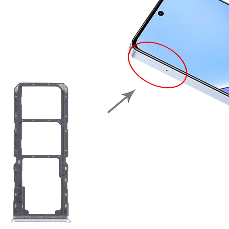 Bandeja para tarjeta SIM original Realme 11 5G RMX3780 (10 unidades) + bandeja para tarjeta SIM + bandeja para tarjeta Micro SD (azul)