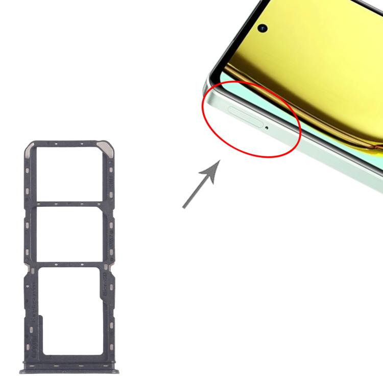 Bandejas para tarjeta SIM original Realme 12 Lite 4G (10 unidades) + bandeja para tarjeta SIM + bandeja para tarjeta Micro SD (verde oscuro)
