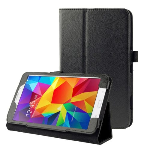 Funda Flip De Cuero Litchi Texture para Galaxy Tab 4 7.0 T230 T231 T235 (Negro)