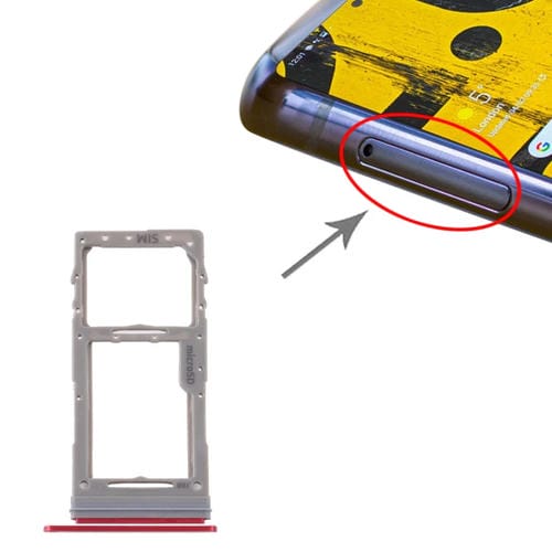 Bandeja de Tarjeta SIM y Micro SD Samsung Galaxy Note 10 Lite SM-N770 (Rojo)