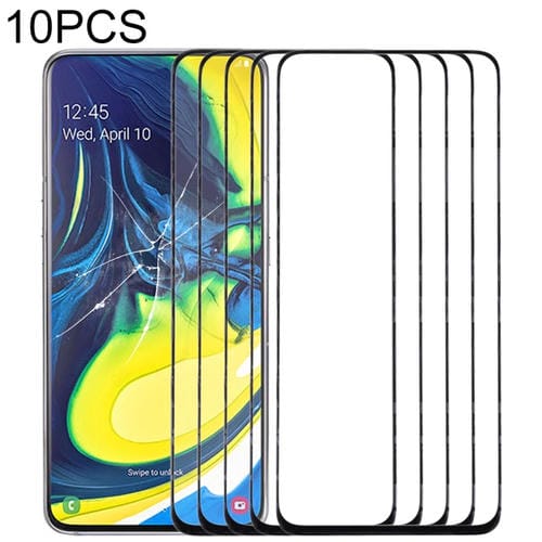 Lenti in vetro schermo Samsung Galaxy A90/A80 (10 pezzi) (Nero)