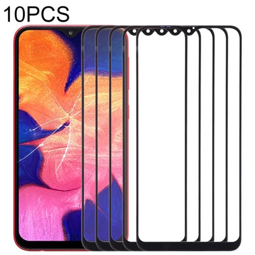Verre de protection extérieur Samsung Galaxy A10 - (10 pièces) Écran frontal (Noir)