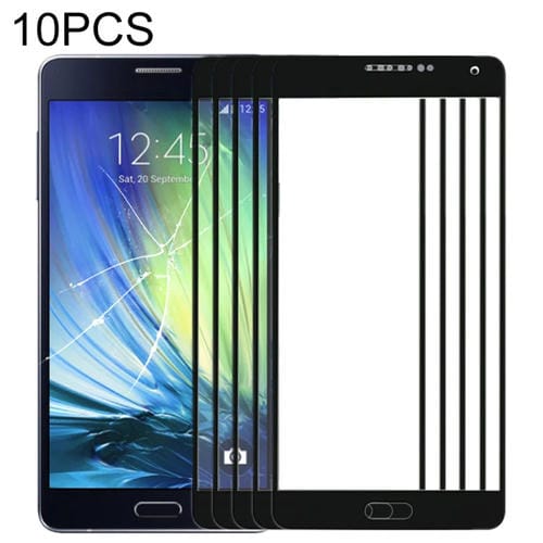Obiettivo in vetro Samsung Galaxy A7 Schermo frontale (10 pezzi) (Nero)