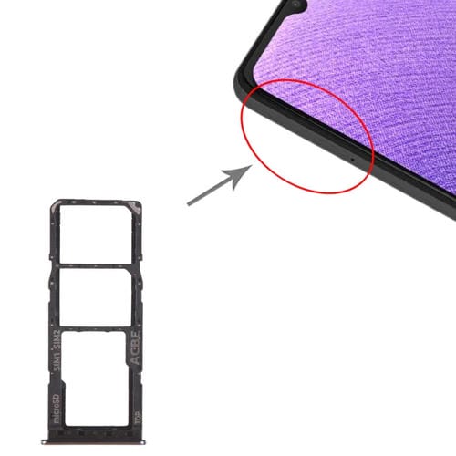 Tabuleiro de Cartão SIM e Micro SD Samsung Galaxy A32 SM-A325 (Preto)