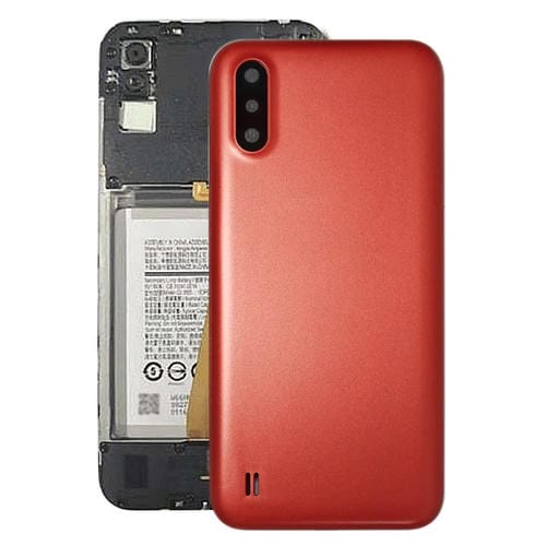 Rückseite des Akkudeckels Samsung Galaxy A01 SM-015F mit Kameraglas (Rot)