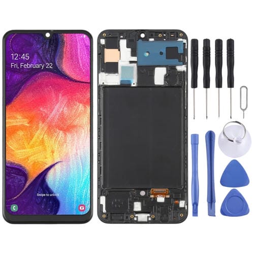 Ecrã LCD OLED Samsung Galaxy A50 SM-A505 com moldura (Preto)