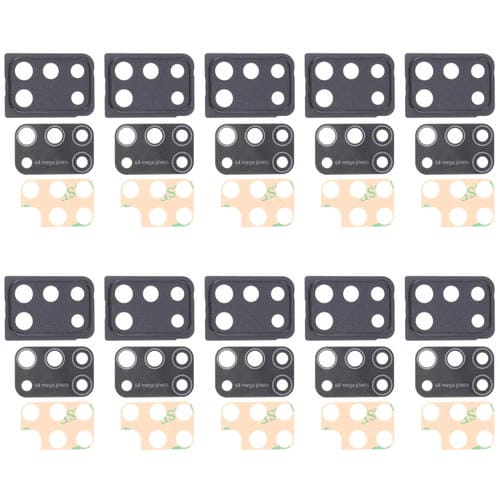 Kameraglasabdeckung Samsung Galaxy M31 / M31 Prime SM-M315 (10 Stück) (Schwarz)