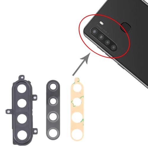 Camera Lens Cover Compatible with Samsung Galaxy A21 SM-A215 (10 Pieces), Black