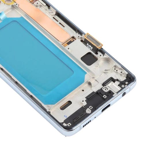 Pantalla LCD TFT de 6,05 pulgadas para Samsung Galaxy S10 4G SM-G973F, digitalizador completo con marco, sin identificación de huellas dactilares (azul)