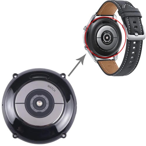 Rückseitiges Gehäuse mit Herzfrequenzsensor und kabellosem Laden Samsung Galaxy Watch 3 41mm SM-R850 (Schwarz)