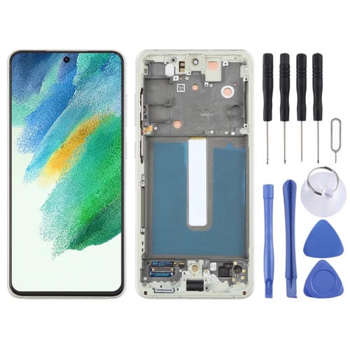 Ecrã LCD Samsung Galaxy S21 FE 5G SM-G990B com Moldura (Verde Oliva)
