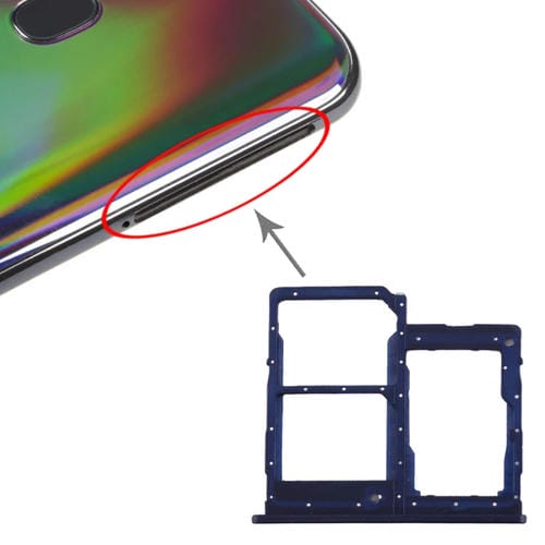 SIM Card and Micro SD Tray Samsung Galaxy A40 (Dark Blue)