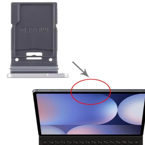 Plateau Carte Micro SD Samsung Galaxy Tab S10+/S10 Ultra SM-X820/X920 (Argentée)