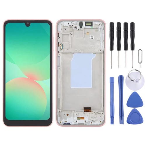 Schermo LCD OLED da 6,46 pollici e telaio Samsung Galaxy A26 SM-A266B (Rosa)
