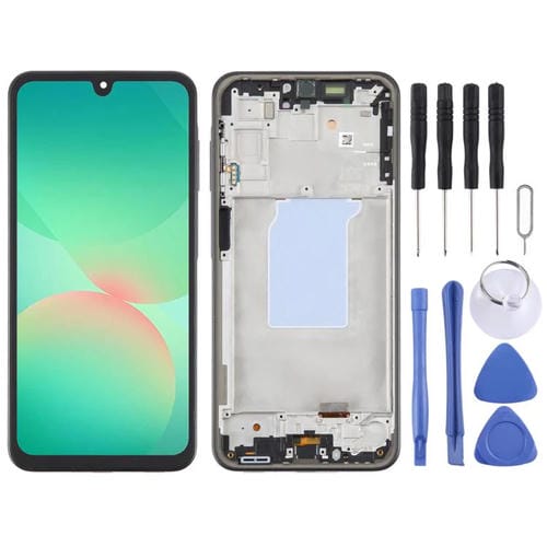 Schermo LCD OLED da 6,66 pollici e cornice Samsung Galaxy A26 SM-A266B (Nero)
